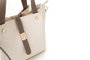 Vince Camuto Bellagio Bolso de mano 100% Piel de Polivinilo Color Crema y Visón
